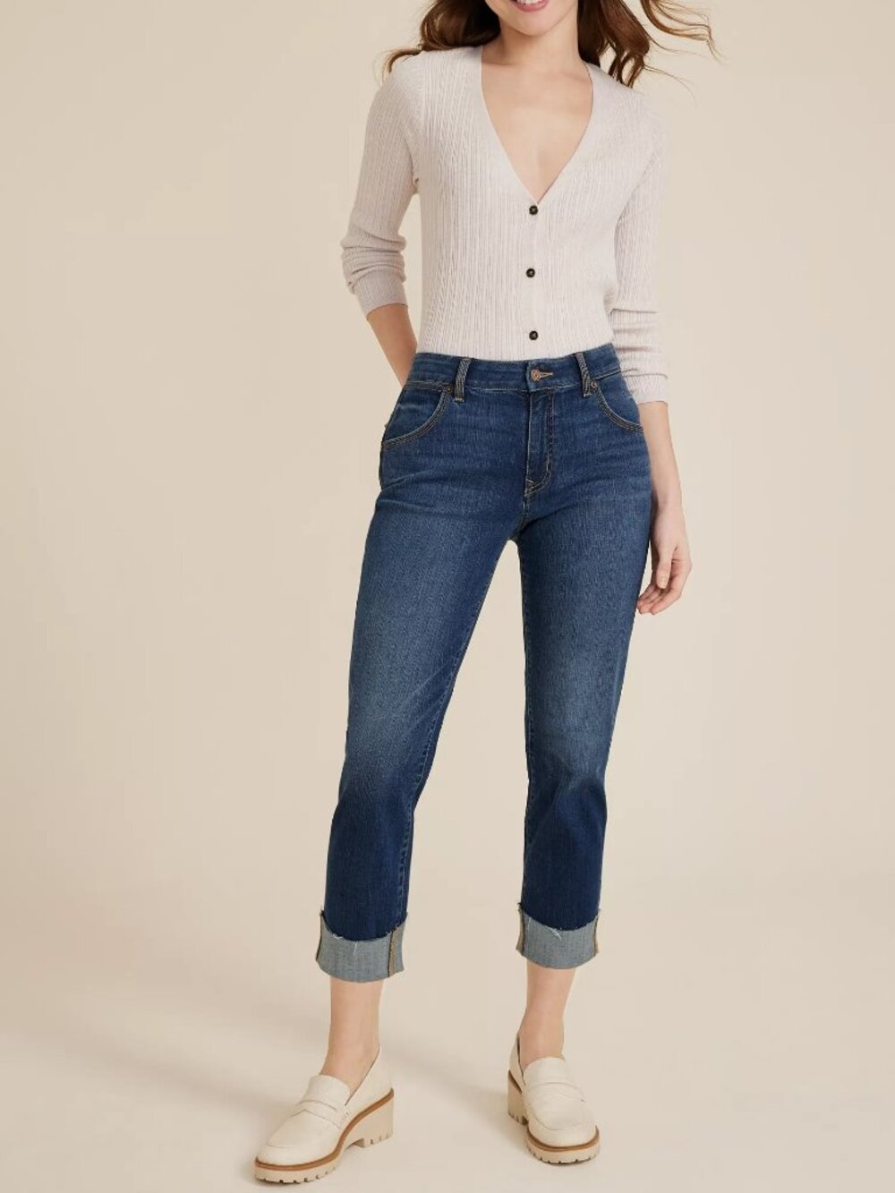 m jeans by maurices™ Classic High Rise Curvy Straight Cropped Jean